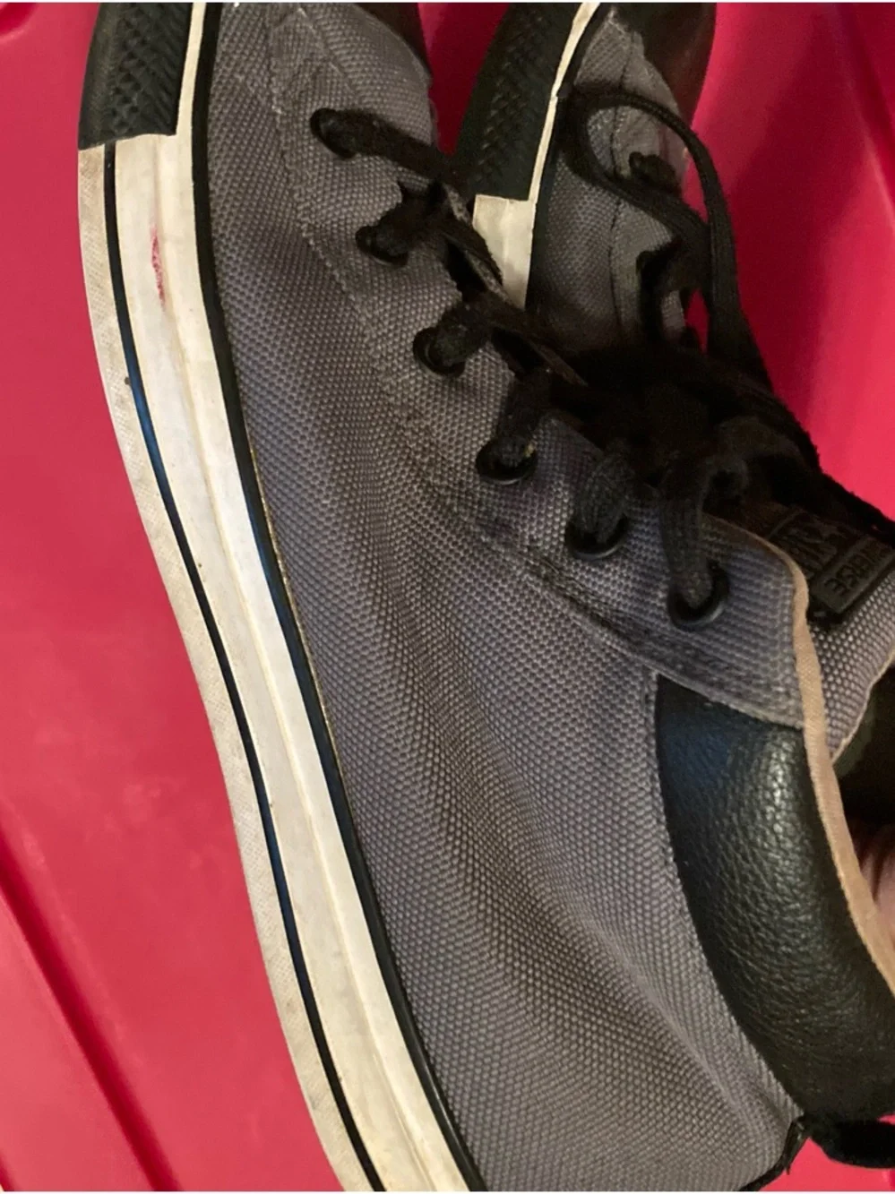 Converse Gray Canvas High-Top Sneakers with Black Accents - Picture 8 of 8